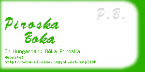 piroska boka business card