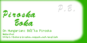 piroska boka business card